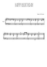 Téléchargez l'arrangement pour piano de la partition de happy-birthday en PDF